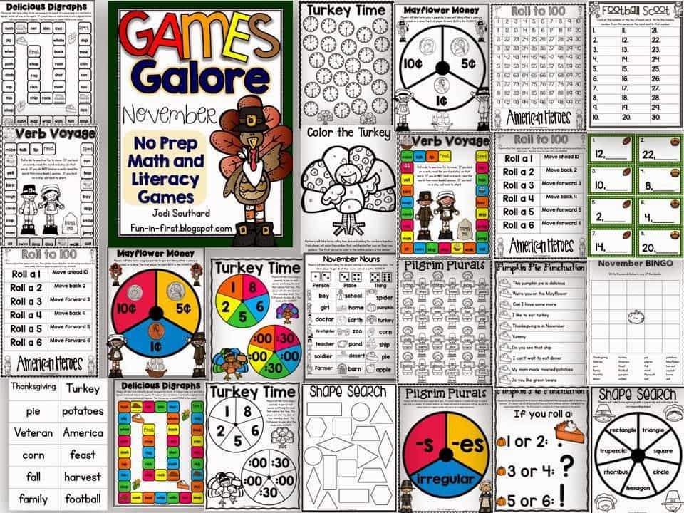http://www.teacherspayteachers.com/Product/Games-Galore-No-Prep-Math-Literacy-Games-for-November-1505647
