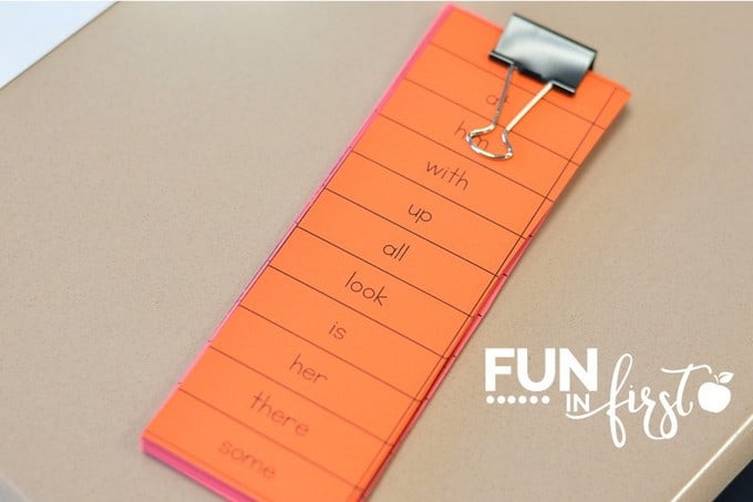 Sight Word Bookmarks