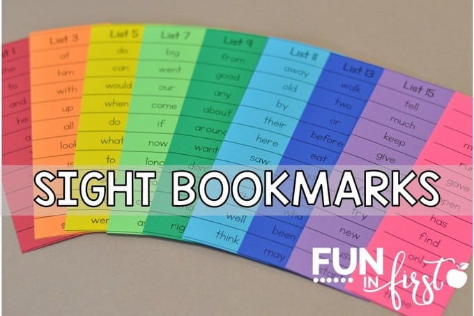 Sight Word Bookmarks