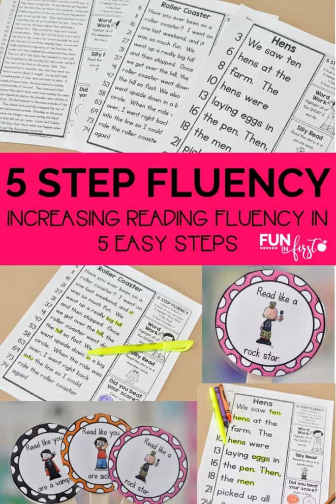 5 Step Fluency - Increasing Reading Fluency in 5 Easy Steps by Jodi Southard @ Fun in First