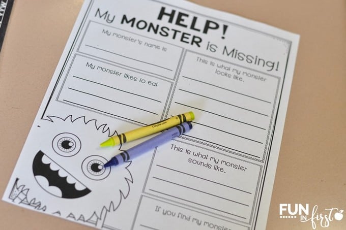 Monster themed activities for the classroom from Fun in First