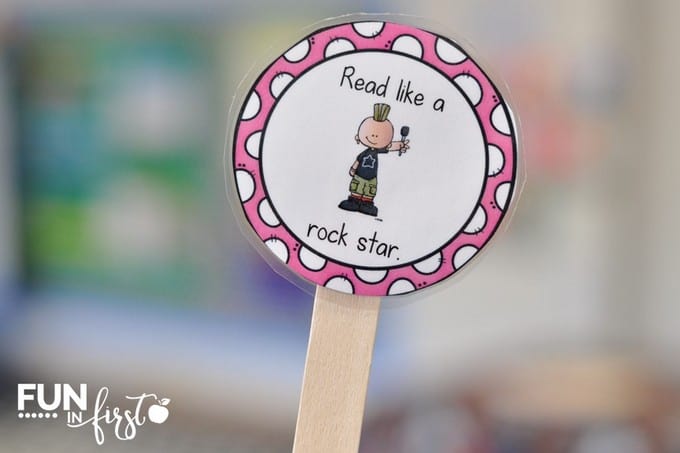 These Fluency Voice Sticks from Jodi Southard @ Fun in First help to make reading exciting.