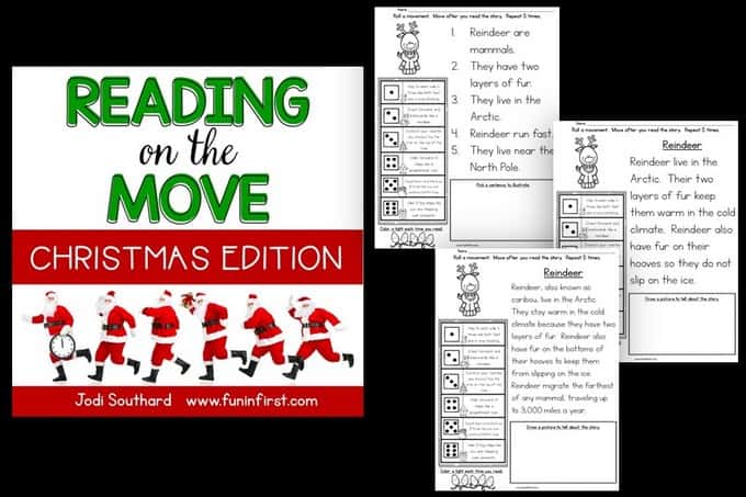 This Christmas Edition of Reading on the Move is a great way to get students up and moving around while reading.