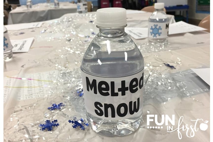 Love this idea for giving students "melted snow" during an Arctic Adventure classroom transformation.