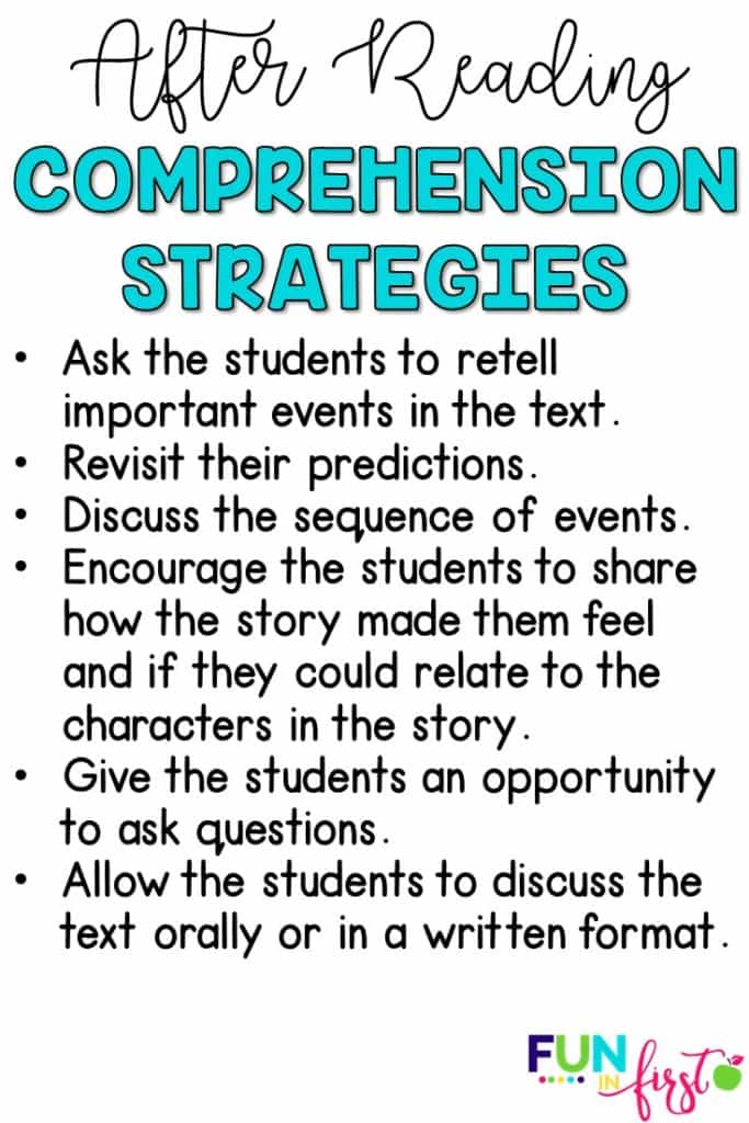 Comprehension Strategies for after reading.