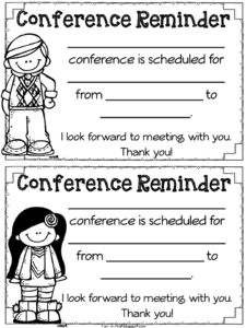 FREE Parent Teacher Conference Forms from Fun in First