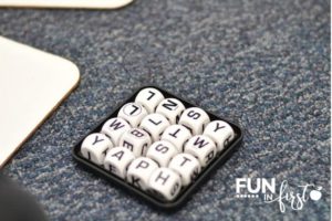 This BOGGLE game is a great addition to our morning tubs. Check out all of these morning tub ideas.