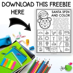 This FREE Santa Spin and Color is perfect for reviewing phonics skills in December.