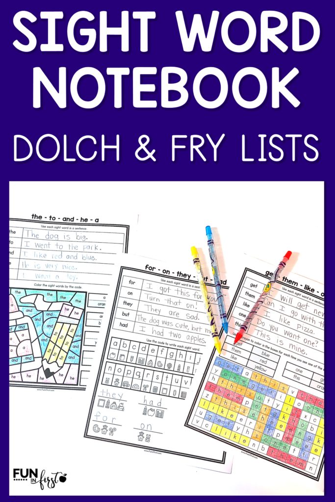 These Sight Word Notebooks are available with the 220 Dolch words or the first 300 Fry words. Students love the variety of activities that allows them to master their sight words.