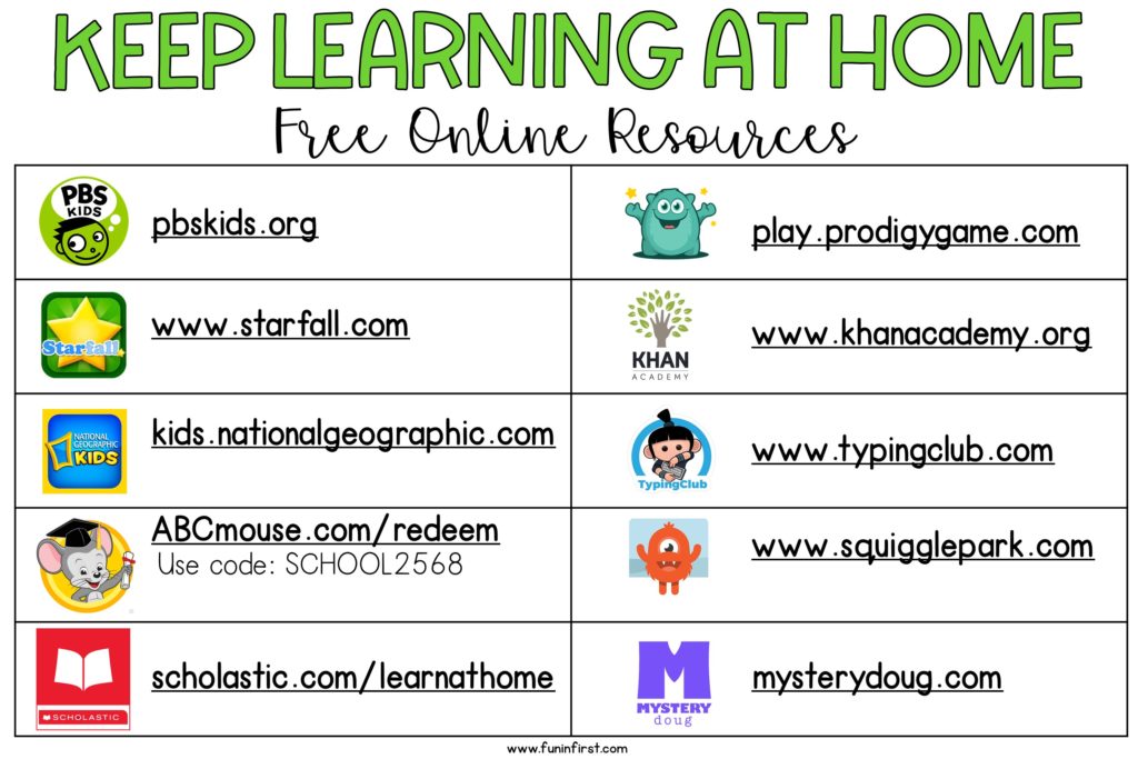 Keep learning at home with these free online resources.