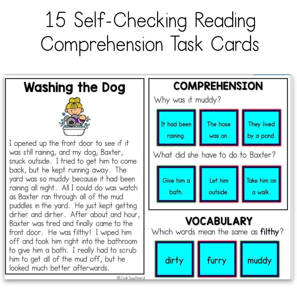 These Boom Digital Task Cards are the perfect way to practice reading comprehension. Students will read each of the short passages. Then, they will answer the two comprehension questions and the vocabulary question on each task card. These task cards are self-checking through the Boom Learning™️ platform. 