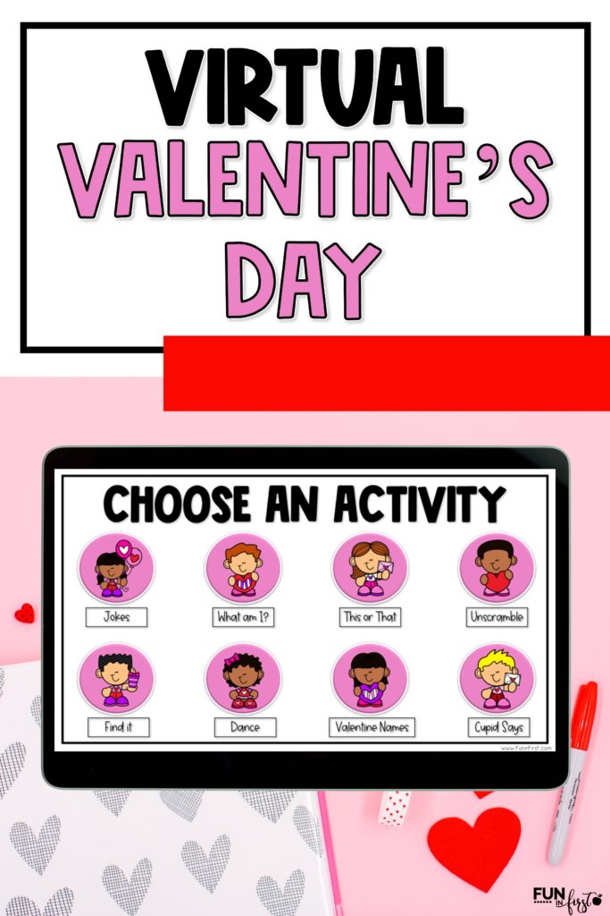 Teaching virtually?  Use this Virtual Valentine's Day Party to celebrate with your students over Google Meet or Zoom.  This also still works well in a whole group during in-person learning.