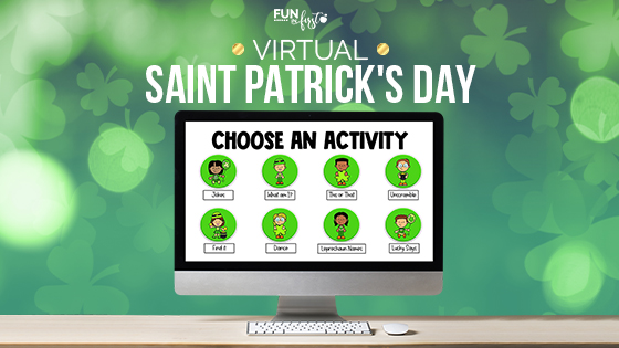 Are you going to be teaching virtually in March and wondering what to do on Saint Patrick's Day? Have a Virtual Saint Patrick's Day Celebration during a Google Meet or Zoom while distance learning. This could also work well during in-person instruction in the classroom if you want to add a little something different to your day. Students will participate in 8 different activities.