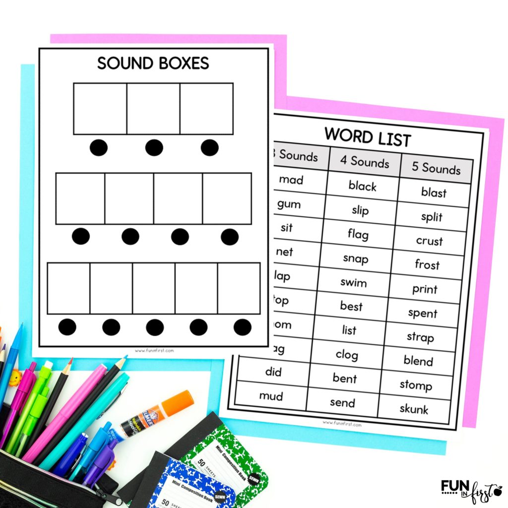 FREE Download of Sound Boxes and a Word List to use during phonemic awareness instruction.