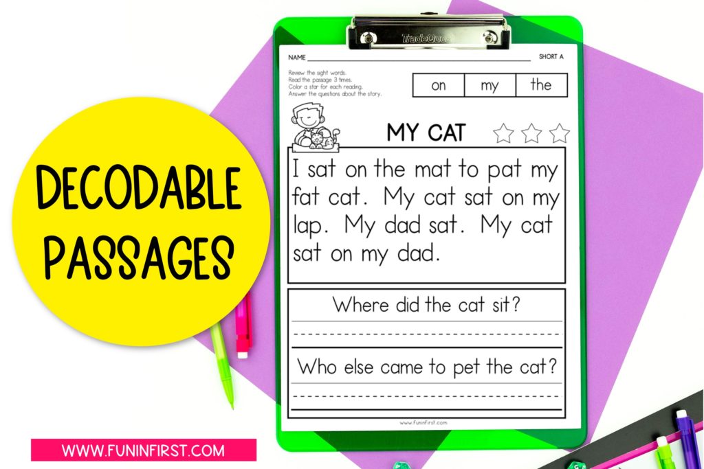 Decodable Phonics Passages for 1st graders