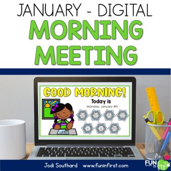 Digital Morning Meeting for 1st Grade – January – Distance Learning