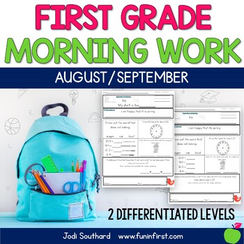 1st Grade Morning Work – August/September
