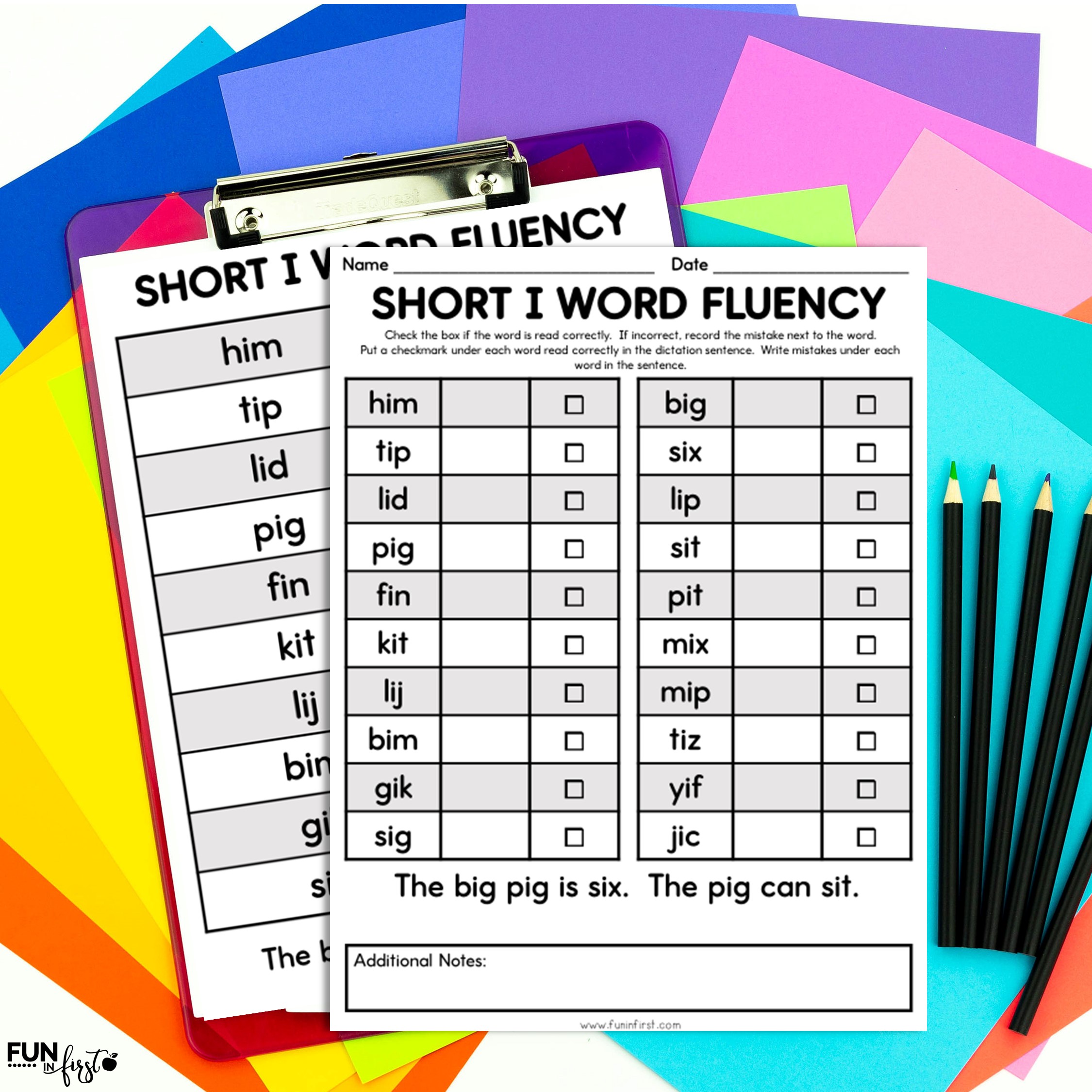 Word Fluency Assessment Checks