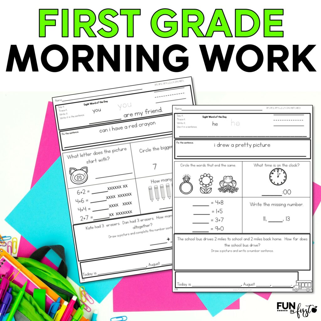 First Grade Morning Work